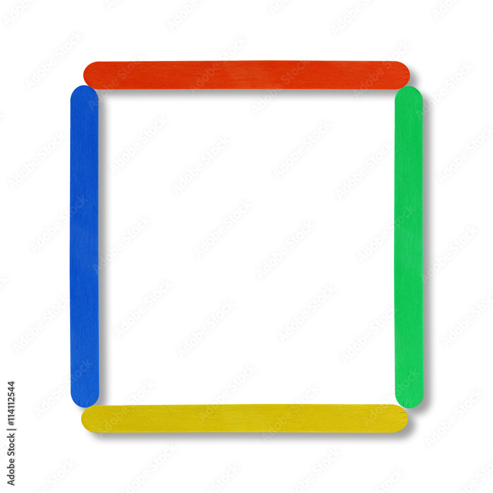 colorful wood ice cream stick squares frame