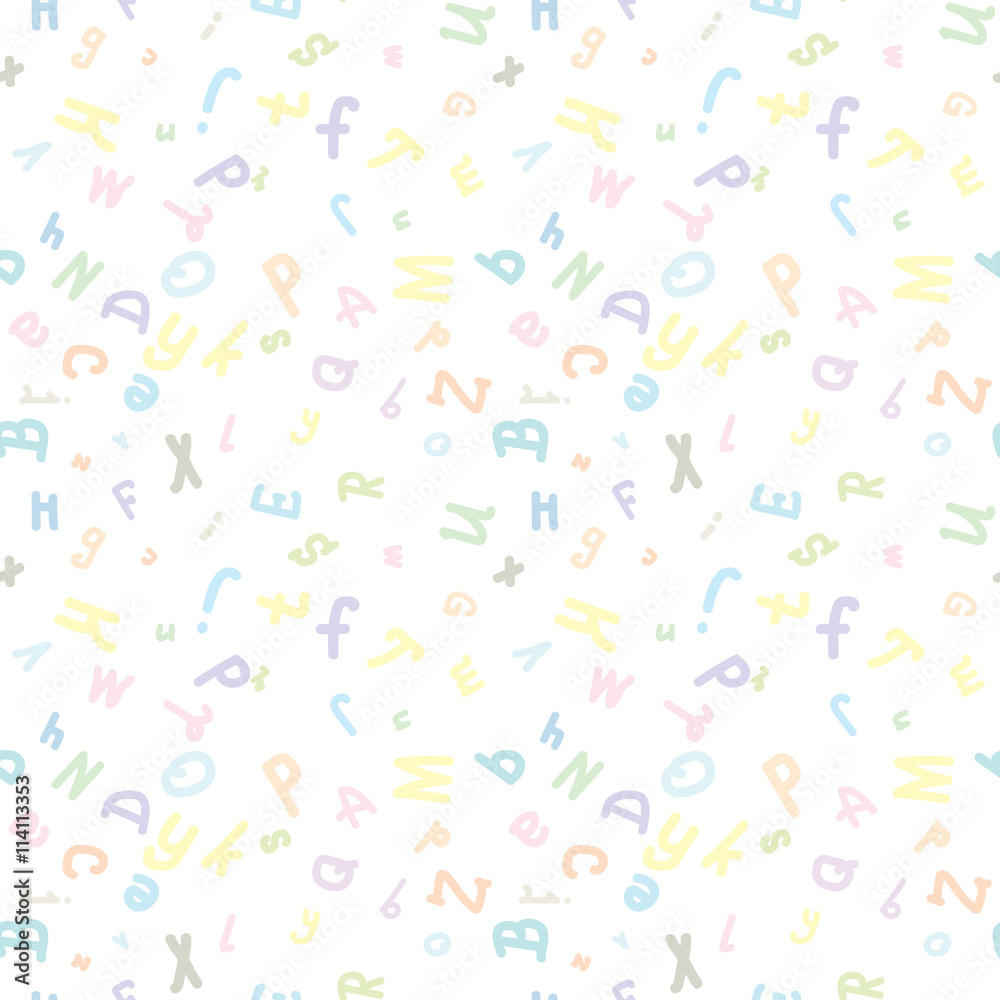 Colored pattern with letters of alphabet Colored pattern with letters of alphabet