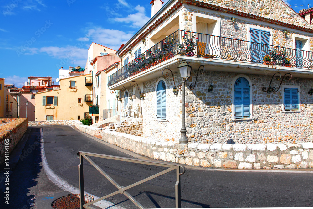 Antibes, France - October 17, 2011: Street in the old town Antibes
