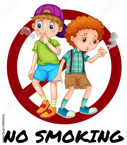 Two boys smoking cigarette