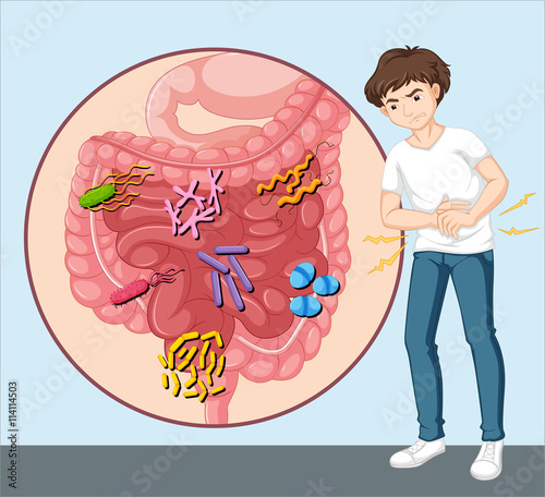 Man having food poisoning