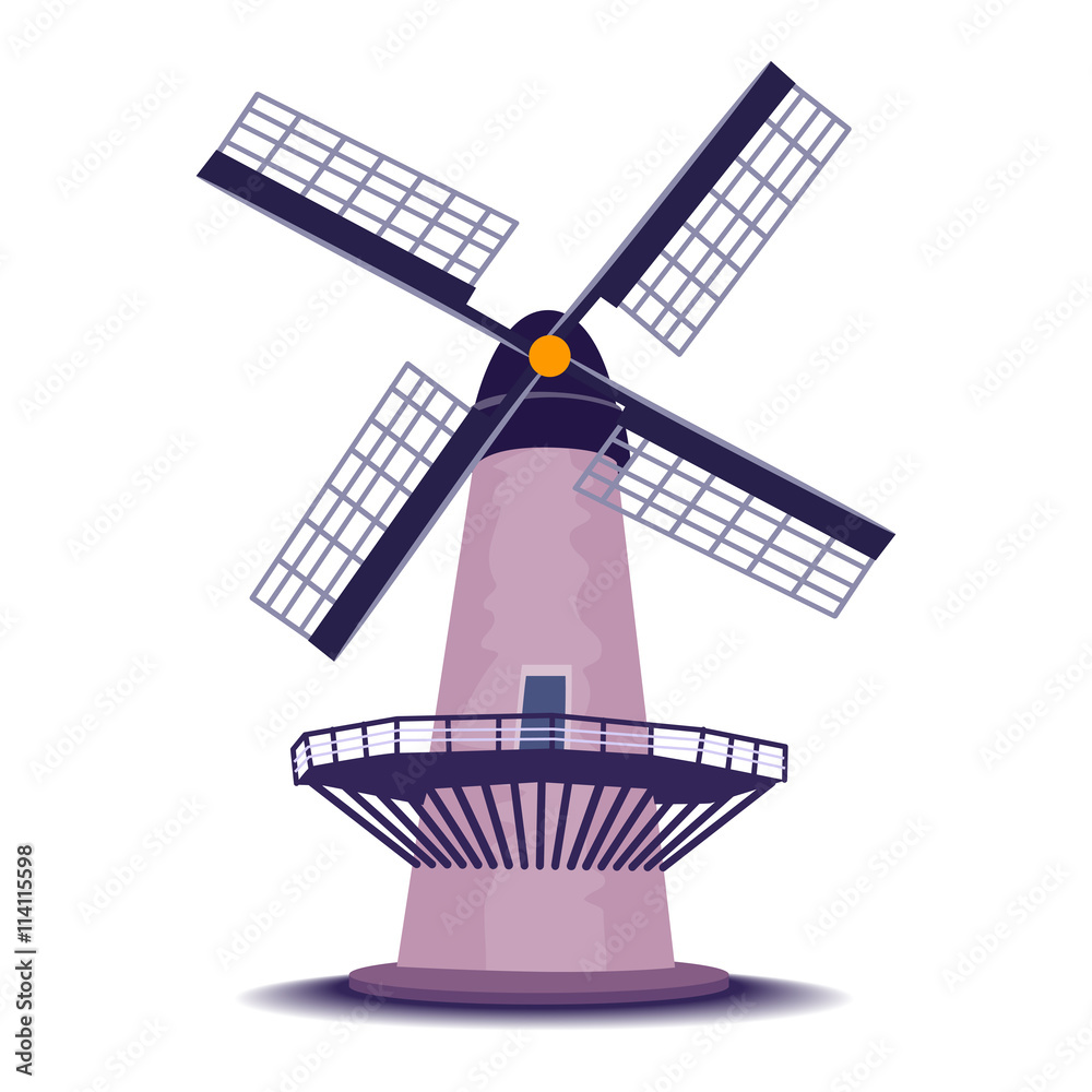 Fototapeta premium Vector Illustration of Windmill