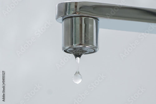 Drop of water from faucet
