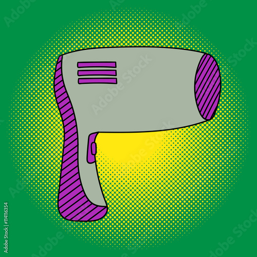 Hairdryer Pop art vector illustration