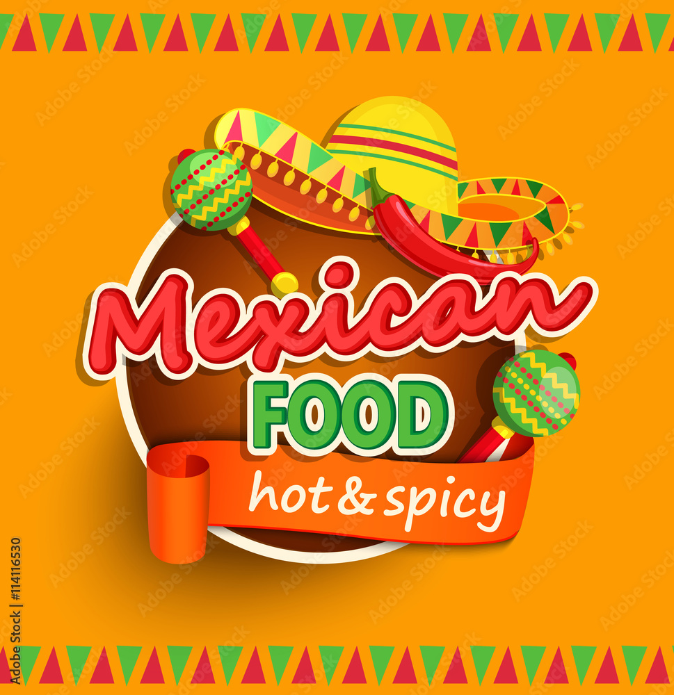 Mexican food label. Mexican food label.