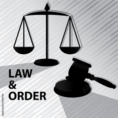 Law and order -Grayscale,clipart with gavel and weigh scale