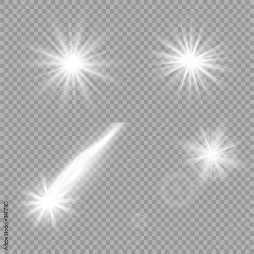 Glow light effect. Star burst with sparkles