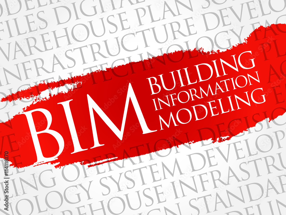 BIM - building information modeling word cloud, business concept BIM - building information modeling word cloud, business concept