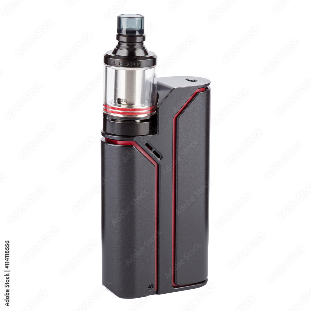 E-cigarette or vaping device isolated on white E-cigarette or vaping device isolated on white