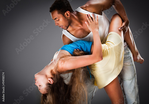 Young couple dances Caribbean Salsa