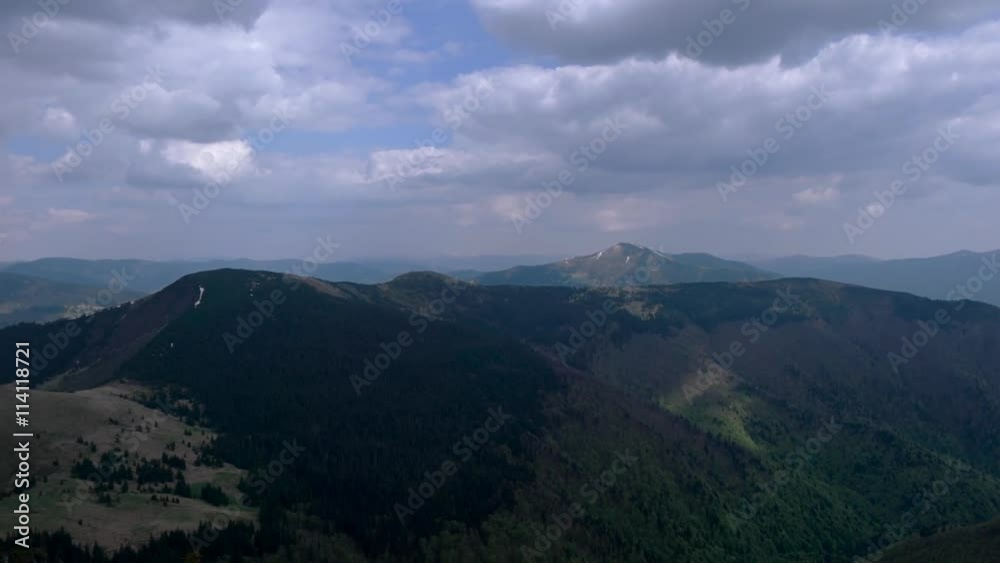 Hiking on a Trail in Mountains Panoramic Shot Hiking on a Trail in Mountains Panoramic Shot