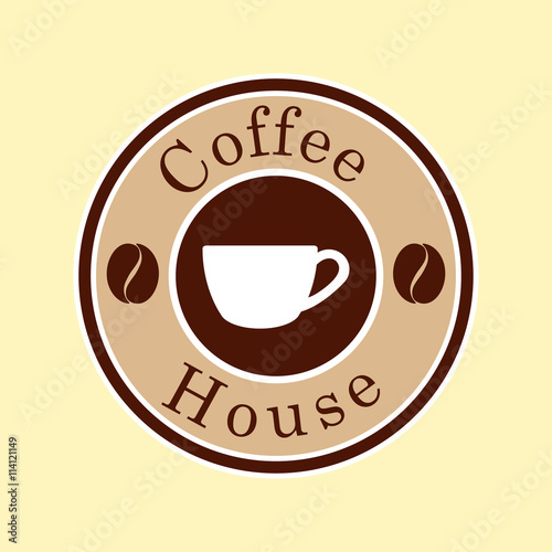 Icono plano Coffee House sobre fondo degradado #1