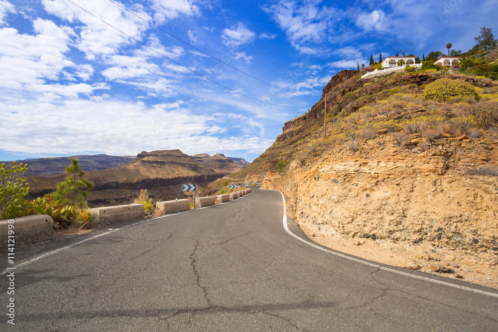 Road through the mountains of Gran Canaria island, Spain