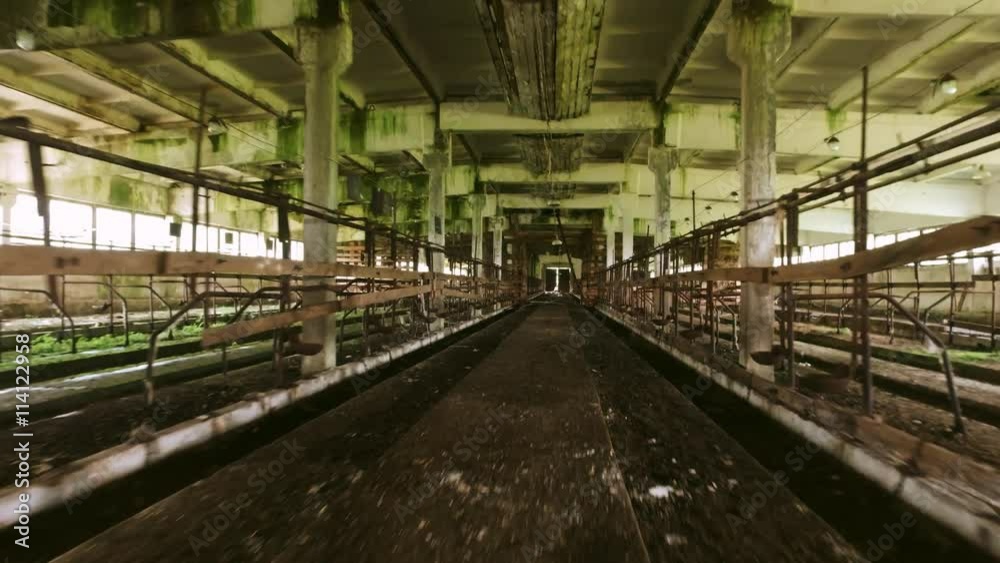 Steadicam. Old ruined barn Interior. Smooth motion. Abandoned building. Steadicam. Old ruined barn Interior. Smooth motion. Abandoned building.