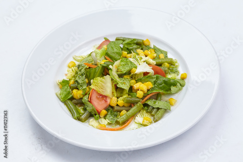 salad on the white background