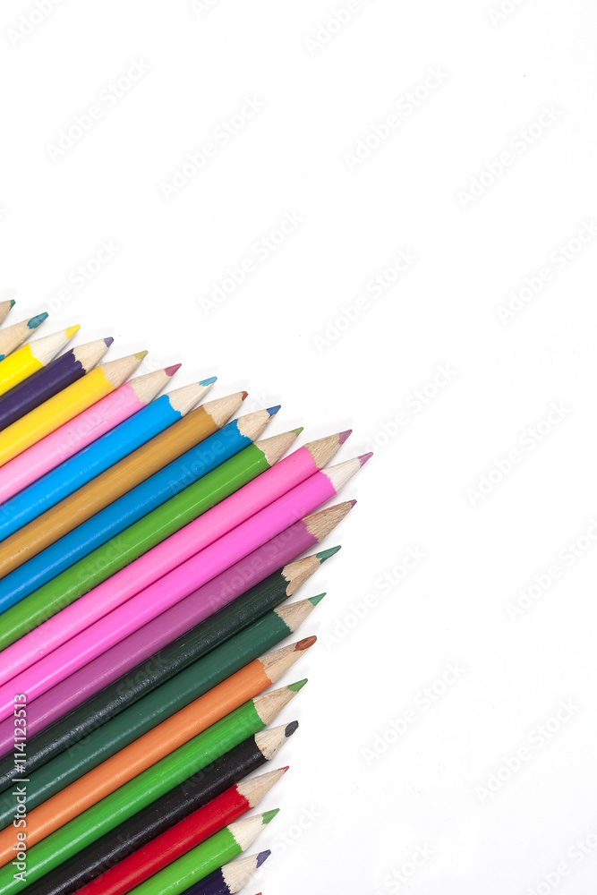 Fototapeta premium Color pencils isolated on white background.