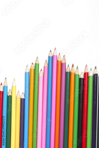 Color pencils isolated on white background.