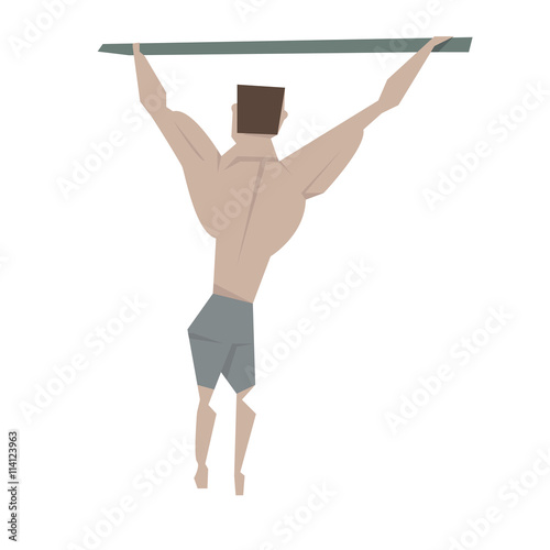 Cartoon man street workout concept vector illustration isolated