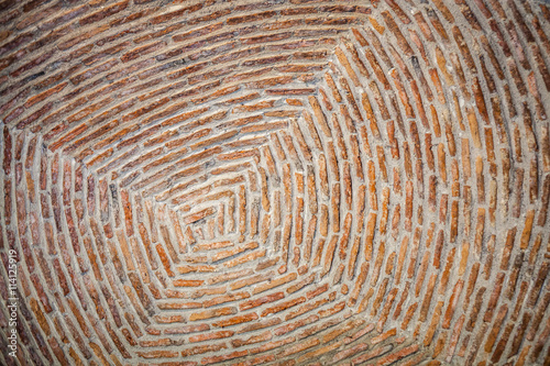 Color picture of red brick vault