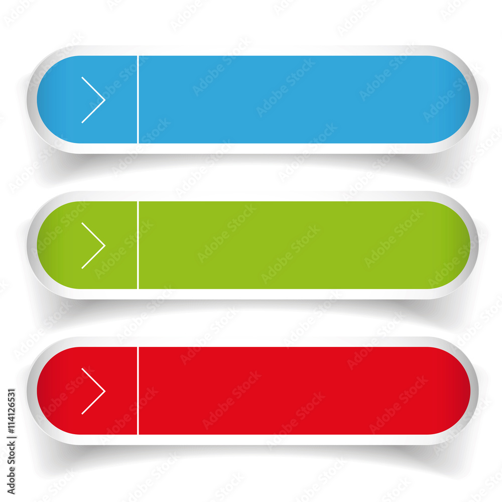 Empty web buttons vector - green, blue, red Empty web buttons vector - green, blue, red