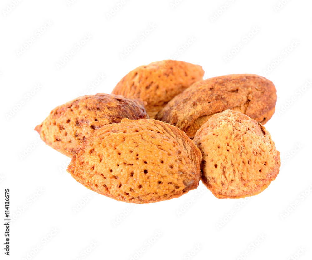 Nuts Almond on white background Nuts Almond on white background