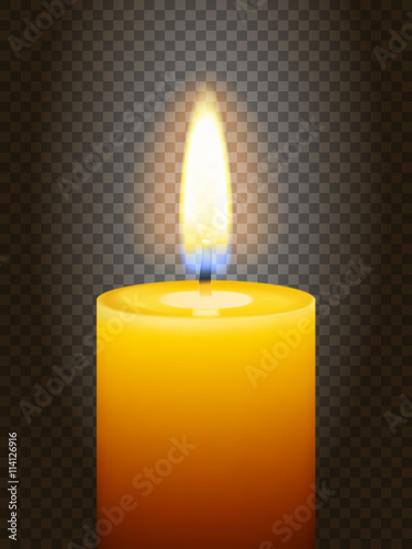 Realistic burning candle