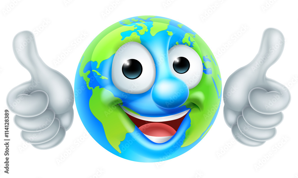 Earth Globe Cartoon Character Earth Globe Cartoon Character