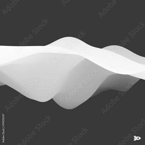 Abstract Landscape Background. Mountainous Terrain. 3d Vector Illustration.