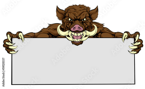Boar Razorback Sign