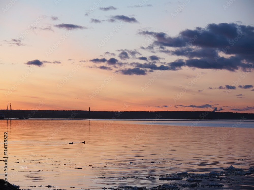 Sunset on the waterfront