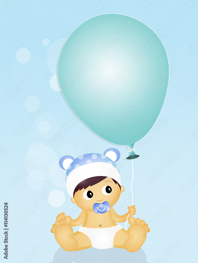 baby with balloon baby with balloon