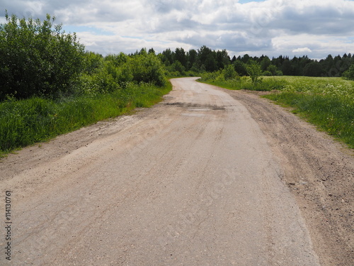 dirt road in the village