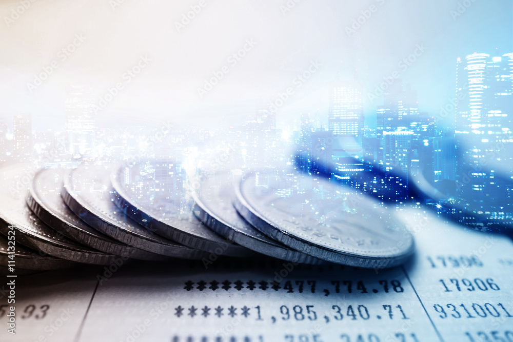 Double exposure of city and rows of coins for finance and banking concept
Double exposure of city and rows of coins for finance and banking concept