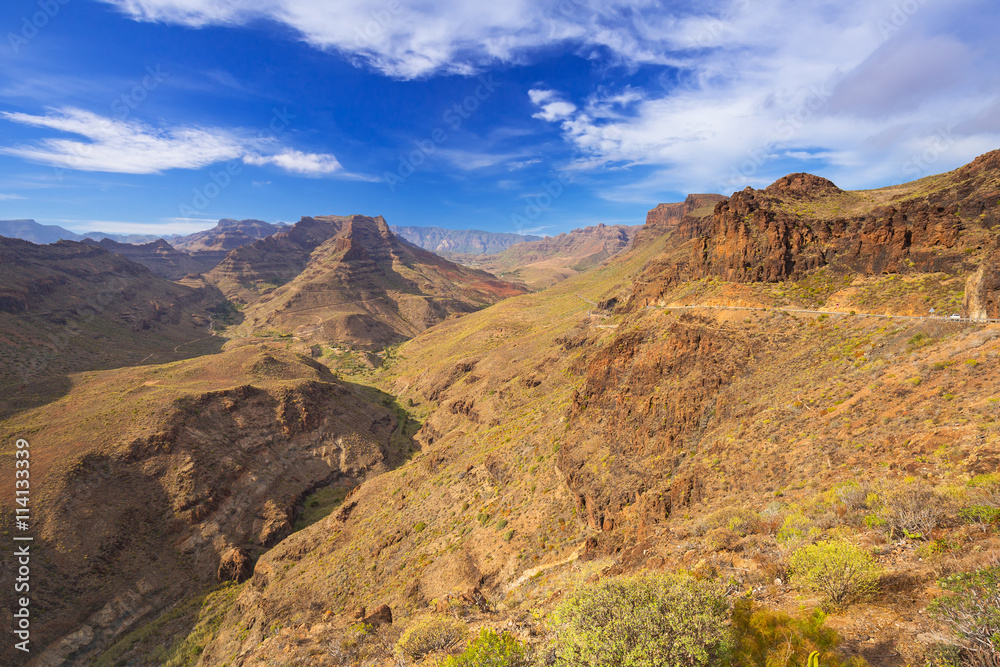 Mountains and valleys of Gran Canaria island, Spain