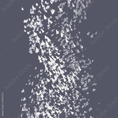 Tornado. Pyramids in Empty Space. Chaotic Particles. Abstract Dynamic Background. Science and Connection Concept. Futuristic Design. Vector Illustration. 
