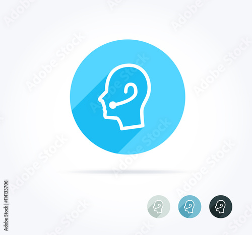 Call Center Agent Long Shadow Icon