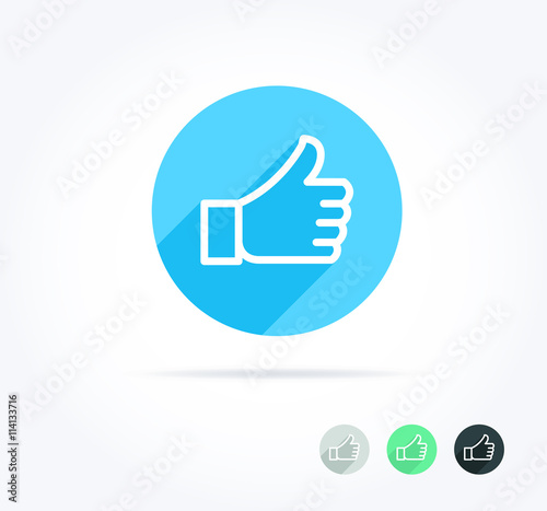Thumbs Up Long Shadow Icon