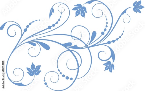 Floral background with decorative branch. Vector illustration.