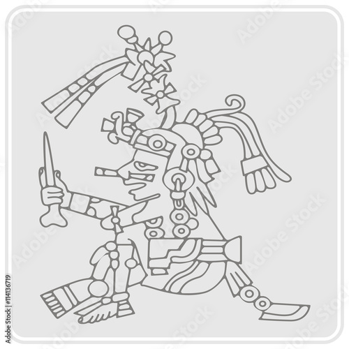 Wallpaper Mural monochrome icon with symbols from Aztec codices for your design Torontodigital.ca