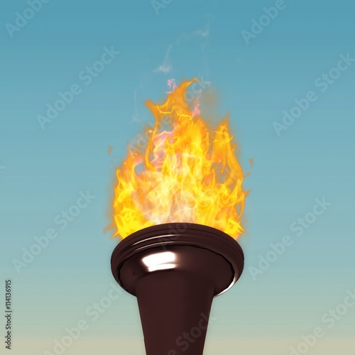 Composite image of the olympic fire