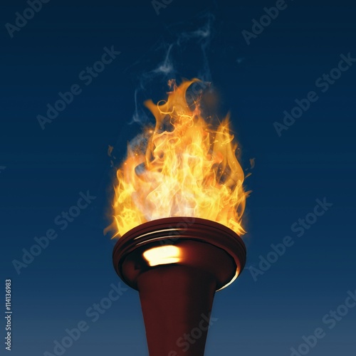 Composite image of the olympic fire