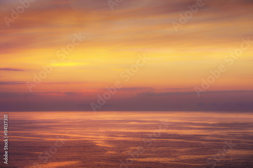 seascape with red sunset