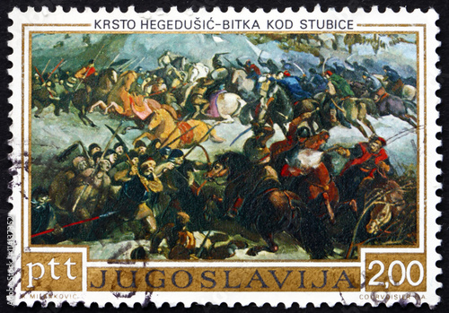 Postage stamp Yugoslavia 1973 Battle of Stubica, Painting photo