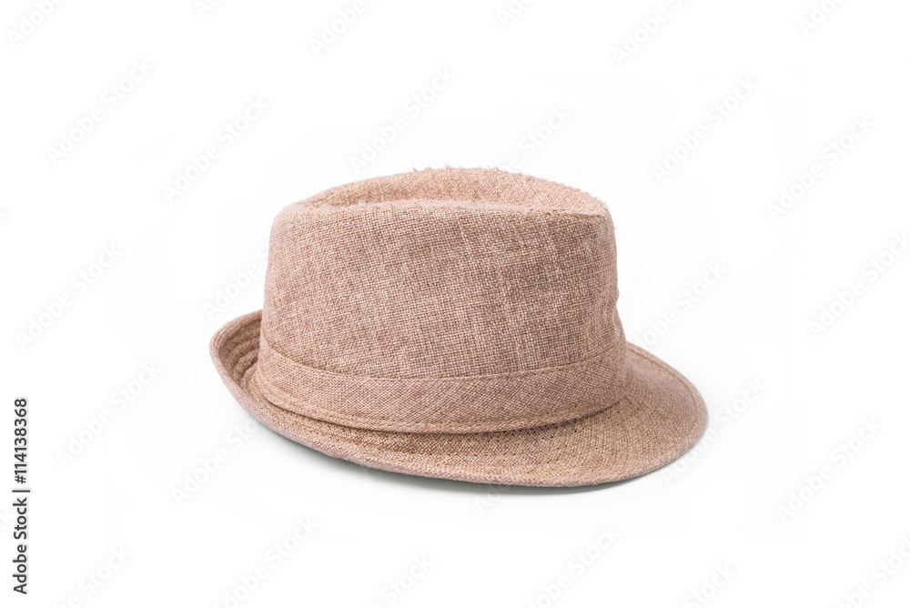 straw hat, brown straw hat isolated on white background. straw hat, brown straw hat isolated on white background.
