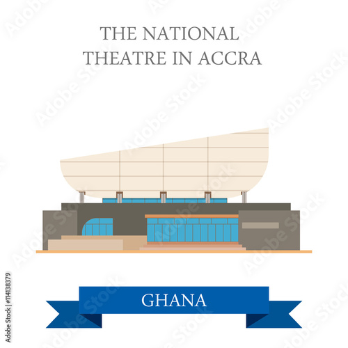 The National Theatre in Accra Ghana vector illustration