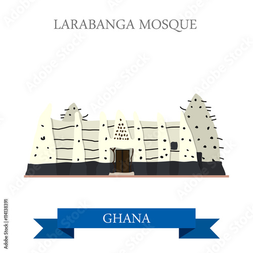 Larabanga Mosque in Ghana vector illustration