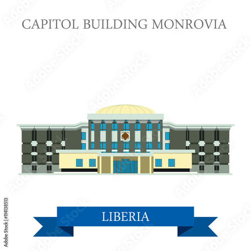 Capitol Building Monrovia in Liberia vector illustration.