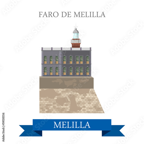 Foro de Melilla. Flat cartoon showplace vector illustration