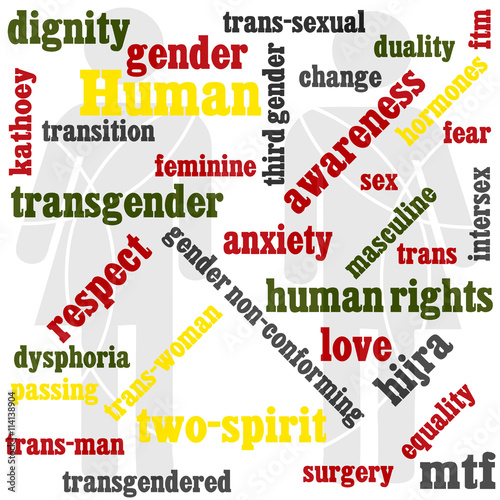 a word graphic with a transgendered theme