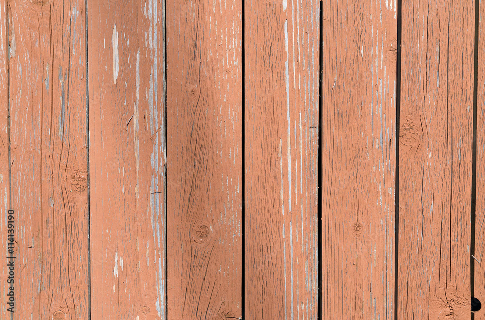 Fototapeta premium Brown painted boards peeling from weather.